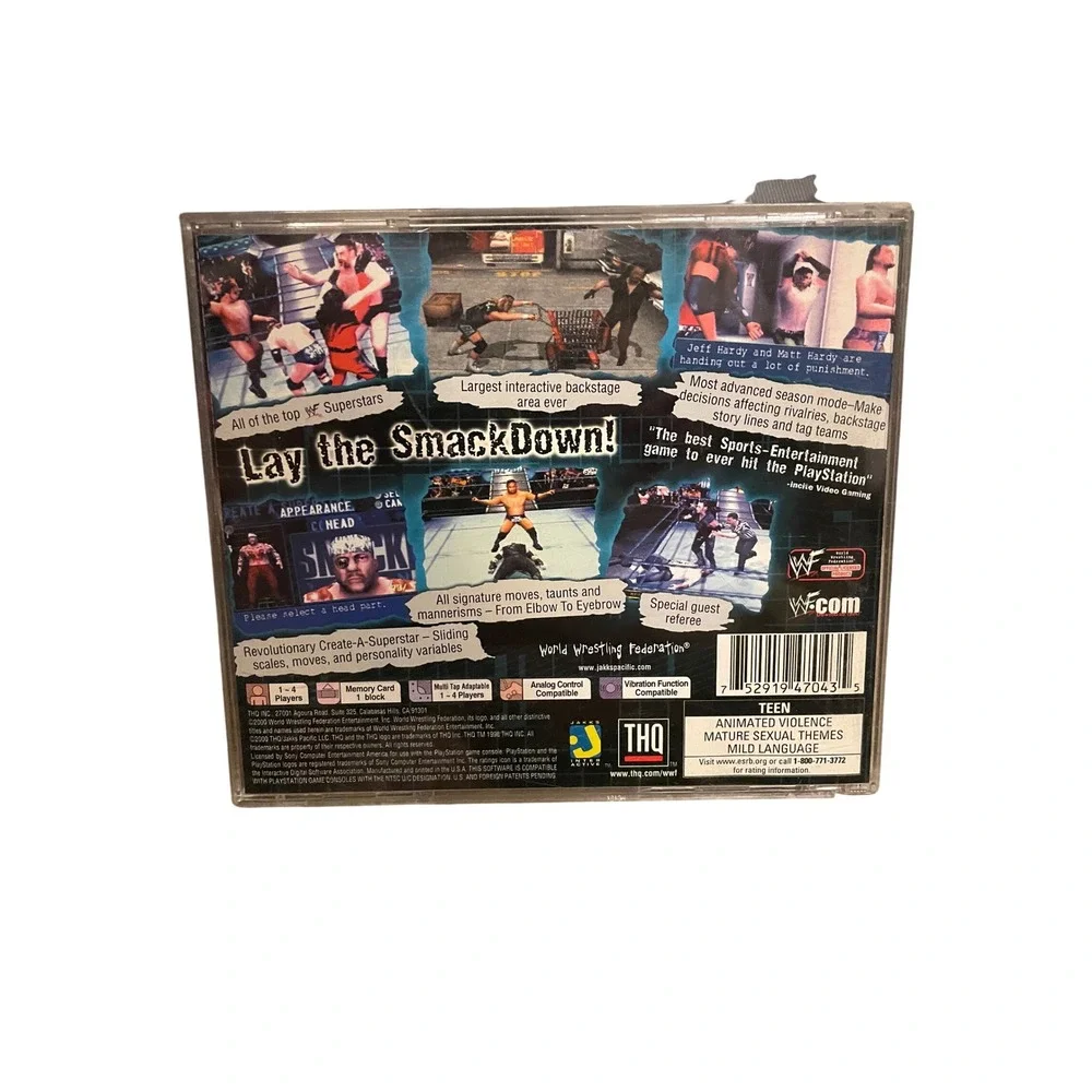 WWF SmackDown Sony PlayStation 1 PS1 2000 Wrestling Video Game SLUS-00927 THQ